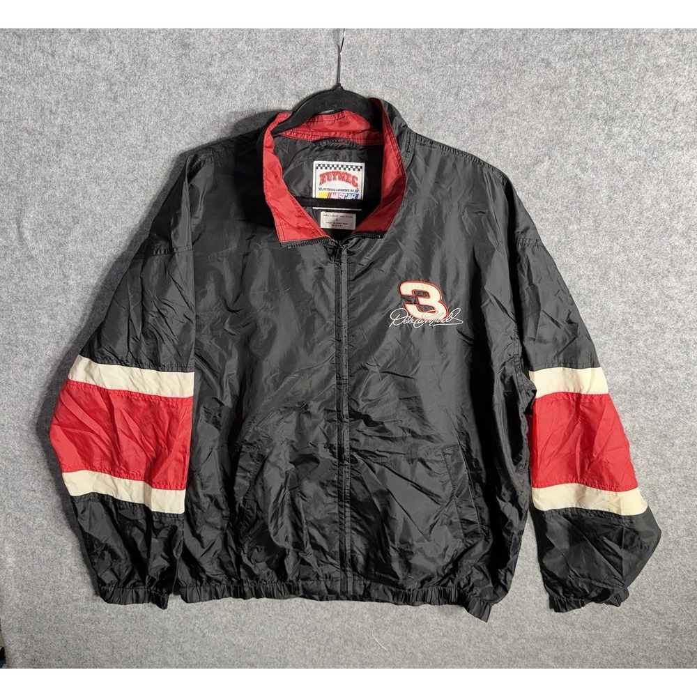 Vintage 90s Dale Earnhardt #3 Nutmeg NASCAR Windbreaker Jacket Mens L